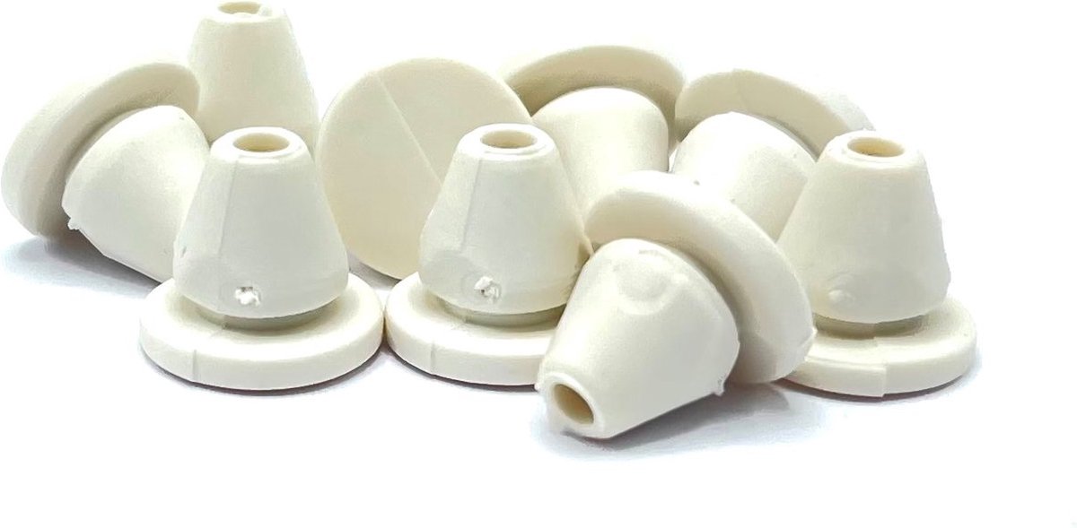 Kozijnbuffer wit 2mm - Deurbuffer - Stootdoppen - rubber dopjes - Equantu® - 10 stuks - Berkvens deuren - Equantu