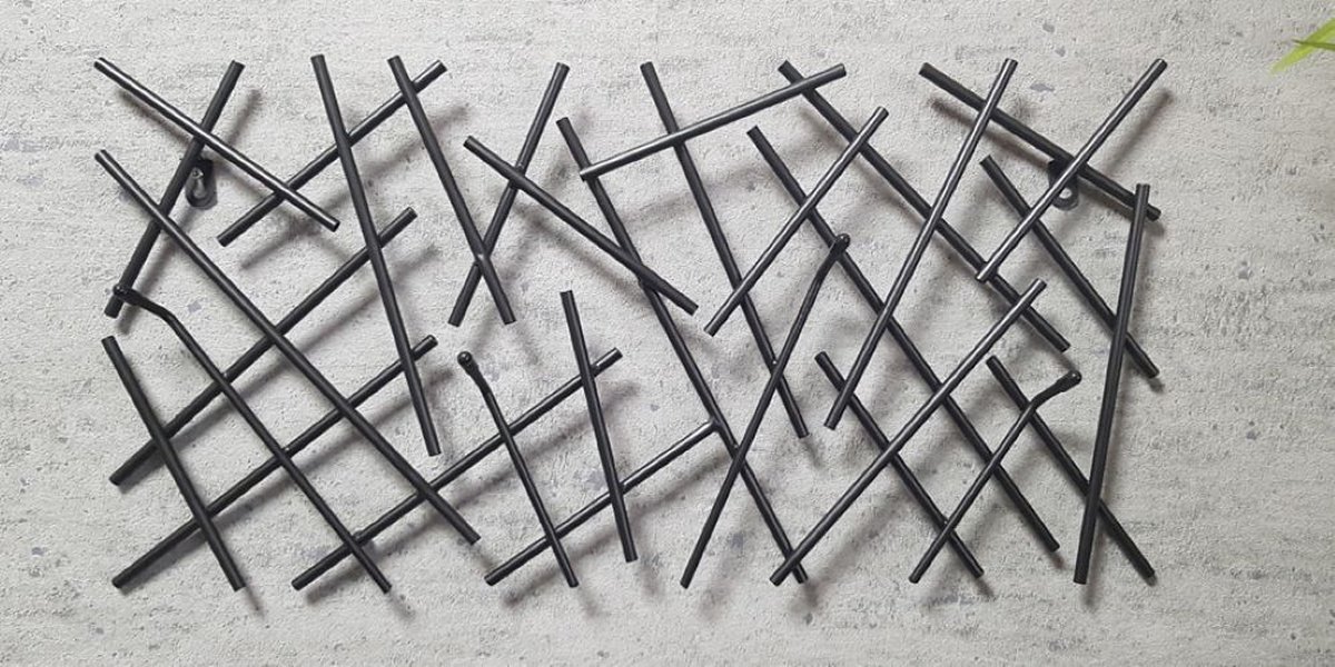 Wandkapstok – Zwart metaal – Micado design – 60x5x30 cm – Sierlijk en modern