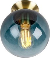 QAZQA pallon - Art Deco Plafondlamp - 1 lichts - Ø 200 mm - Blauw - Woonkamer | Slaapkamer | Keuken