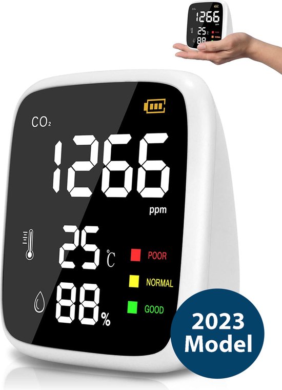 Ecoworks CO2 Meter avec hygromètre - Avec alarme - Détecteur de CO2 -  Moniteur pour... | bol.com