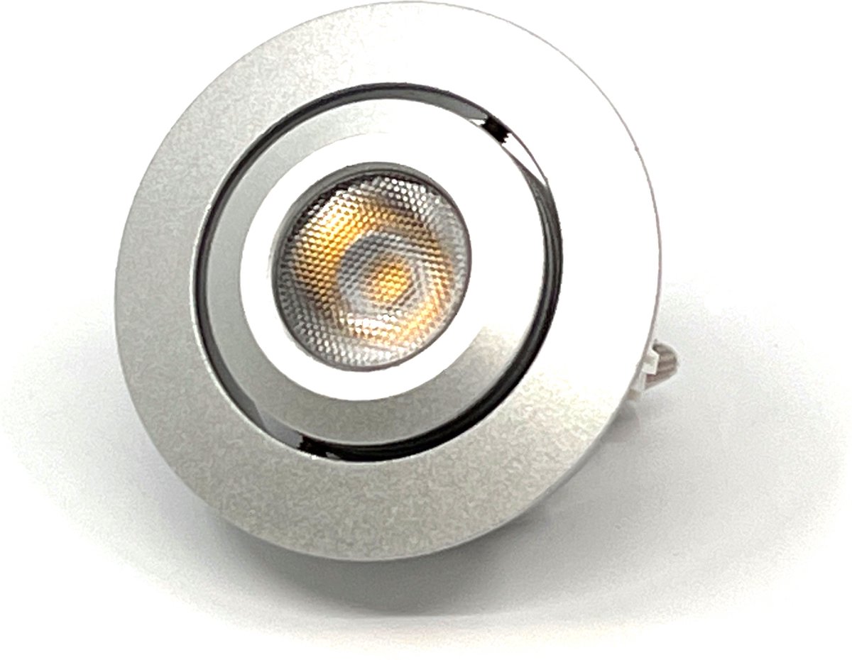 TQ4U LED inbouwspot - Ø 50 mm - Kantelbaar - 3.5W - 2800K - 350mA - Dimbaar - Grijs aluminium