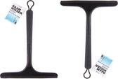 Raamwisser - 2x - kunststof - zwart - met ophang lus - 28 cm - Raamtrekker - Douche wisser