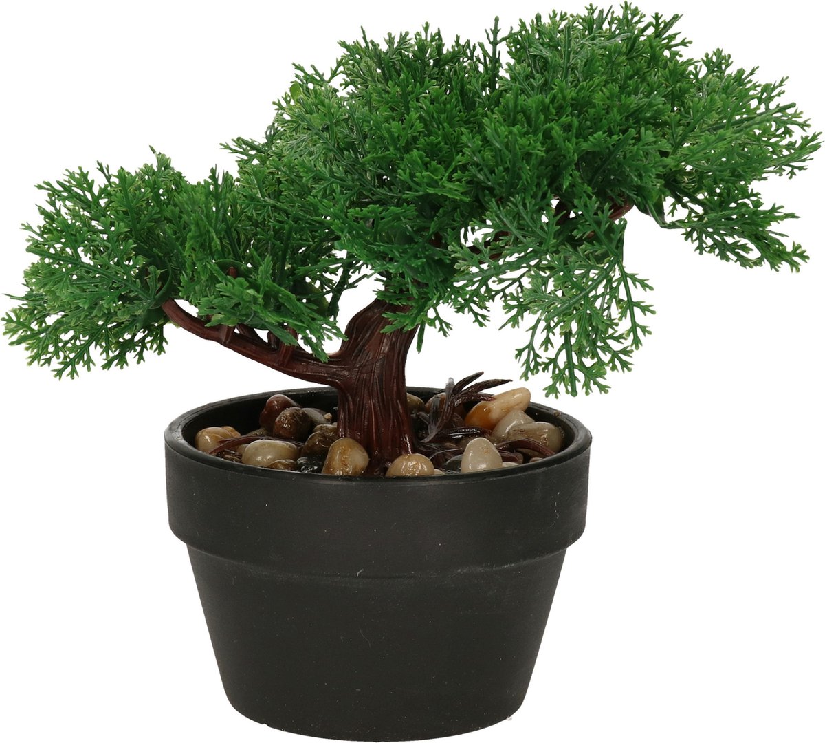 H&S Collection Kunstplant Bonsai boompje in pot - Type Moss - Japans decoratie - 19 x 13 x 15 cm