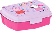 Boîte à pain/lunch Peppa Pig pour enfant - rose - plastique - 20 x 10 cm