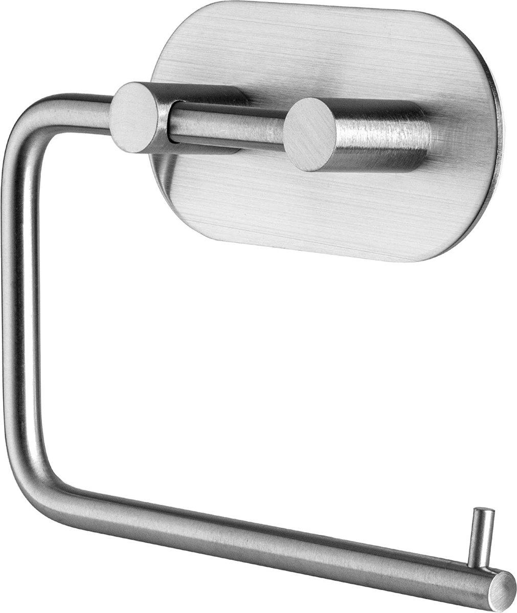 KADAX Toiletpapierhouder, papierrolhouder van metaal, zonder boren, 3M zelfklevend, wc-rolhouder voor badkamer, keuken, rolhouder, wc-rolhouder, papierhouder, zilver