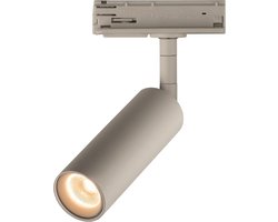 Lopal railspot voor eenfase rail, 4,5W dimbare LED, 300 lumen, 2700K, zandwit aluminium, IP20
