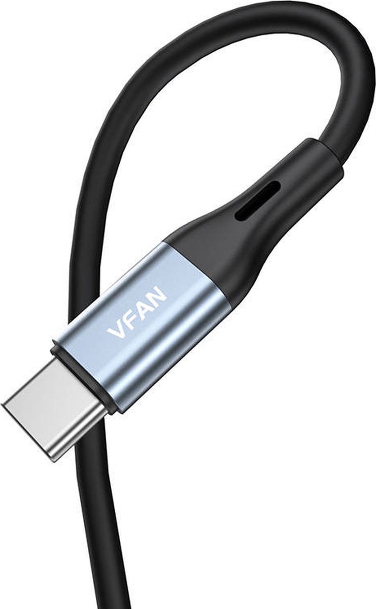VFAN USB-C naar AUX HD Audio Transmission Kabel 1.0M 3.3FT - Top Kwaliteit - Stereo Sound Effects - Auto Luisteren naar Music - Gecertificeerde 3.5mm Aux naar USB-C Kabel - Gevlochten Audiokabel voor Samsung en Android