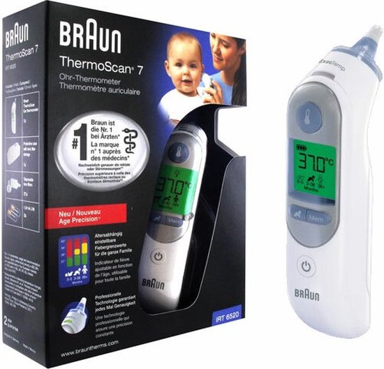Braun digitale Oor thermometer Inclusief 20 stuks beschermkapjes Covers