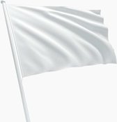 Witte Vlag - om zelf tekst op te zetten of in te kleuren - 150 x 100 cm