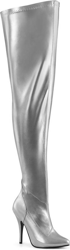 Pleaser - SEDUCE-3000WC Platform Overknee Bottes femmes - US 11 - 41 Chaussures - Couleur argent