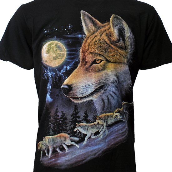 Wolven Wolf Pack Volle Maan T-Shirt - Origineel Design