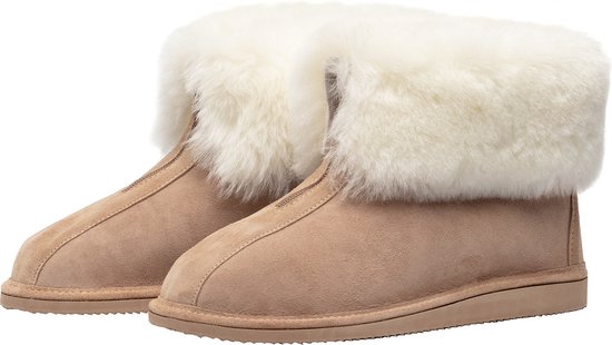 Wollen slof schoen - rubber zool - groen - Sus en So