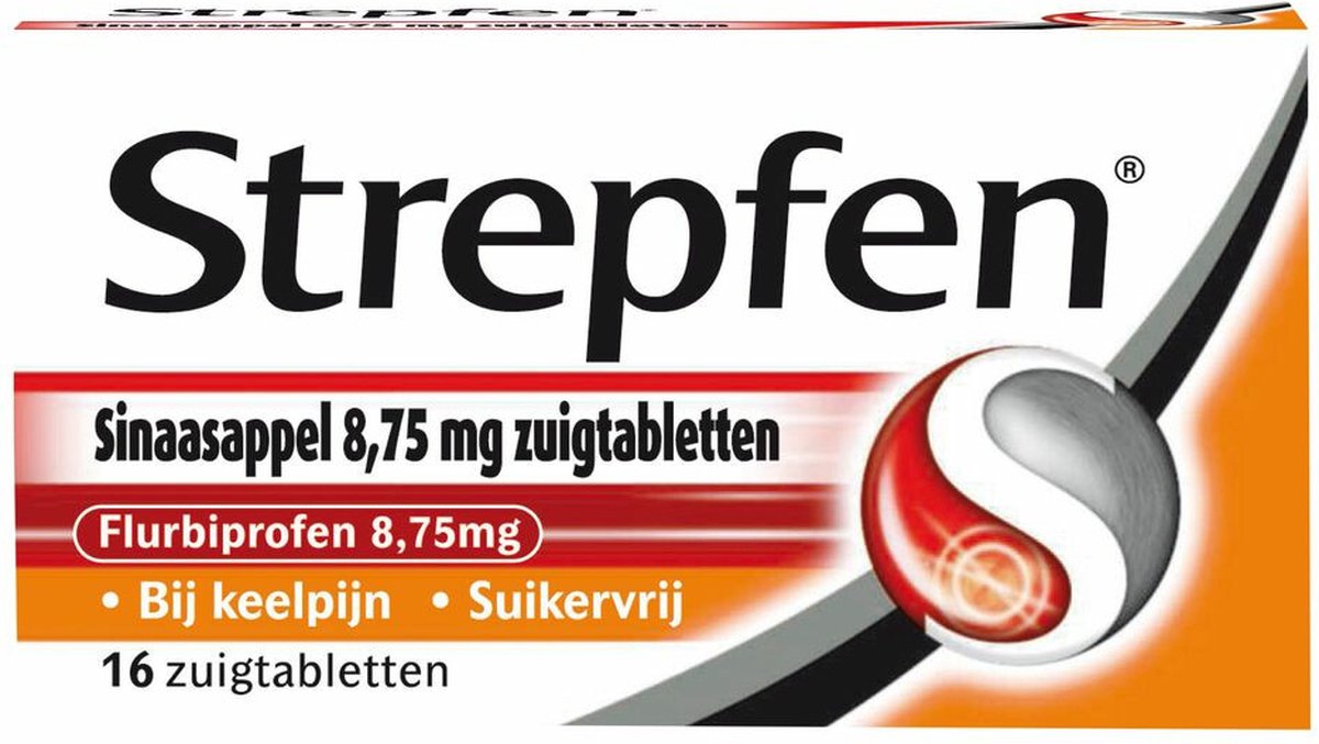 Goedkoopste Strepfen Sinaasappel Suikervrij - 3 x 16 zuigtabletten