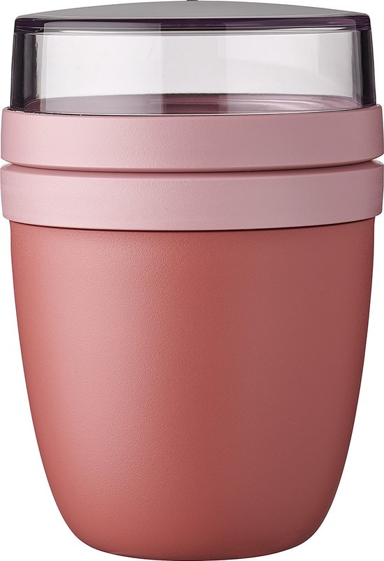 Mepal Ellipse Contenitore Per Pranzo 2-in-1 | 500ml + 200ml | Yogurt E Cereali | Adatto A Microonde, Freezer E Lavastoviglie | Edizione Limitata Strawberry Vibe