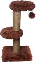 Topmast Krabpaal Fluffy Merida - Bruin - 34 x 34 x 67 cm - Made in EU - Krabpaal voor Katten - Sterk Sisal Touw - Met Kattenballetje