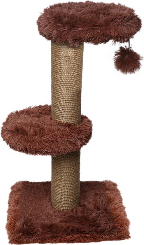 Foto: Trixie kitten krabpaal carlita grijs lila 63 cm