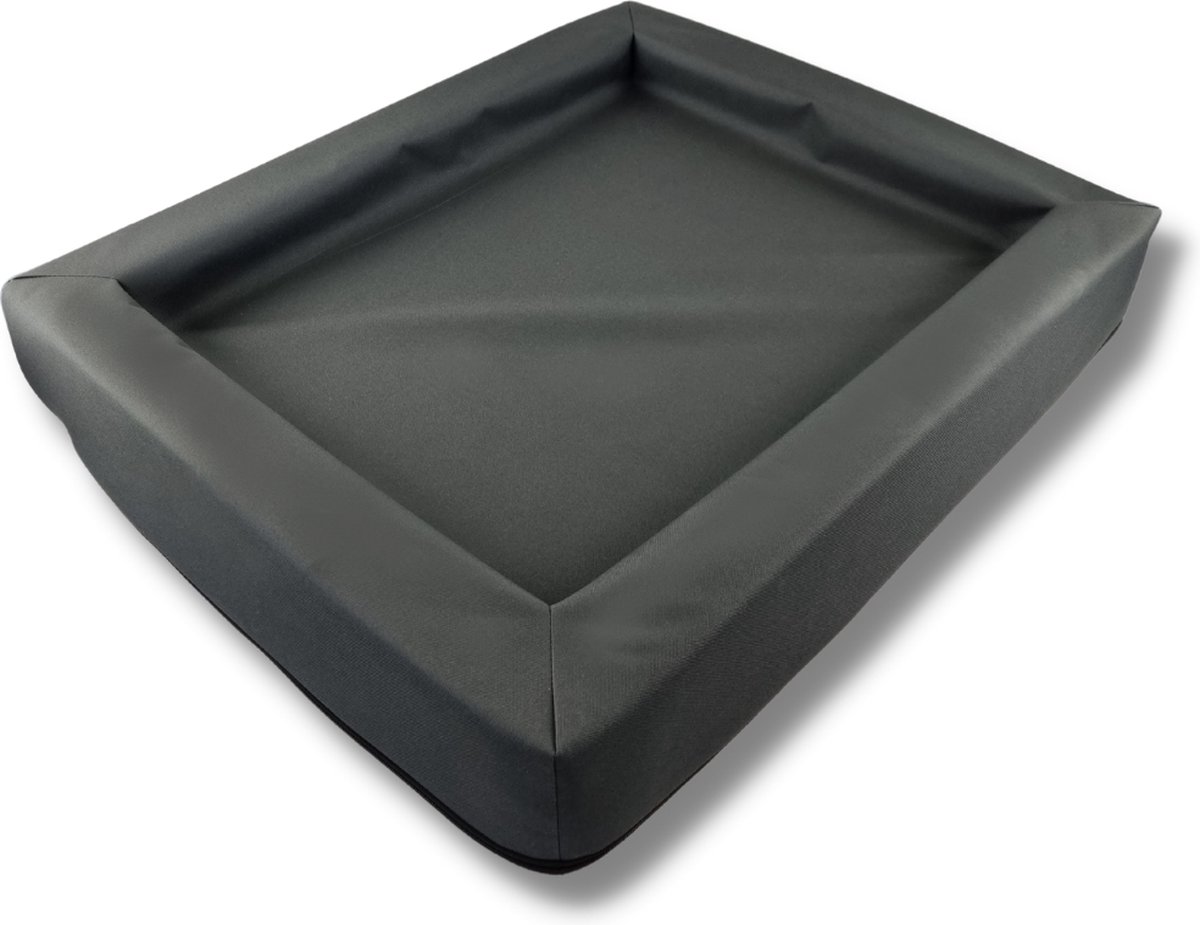 Topmast Bia-perfect - Hondenbed- Loungebed - Leatherlook Antraciet 120 x 90 cm - Hondenmand - Comfort Kussen