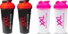 XXL Nutrition Shaker - Combi Deal : 4 Stuks Shake Bekers - Zwart en Roze 800ml