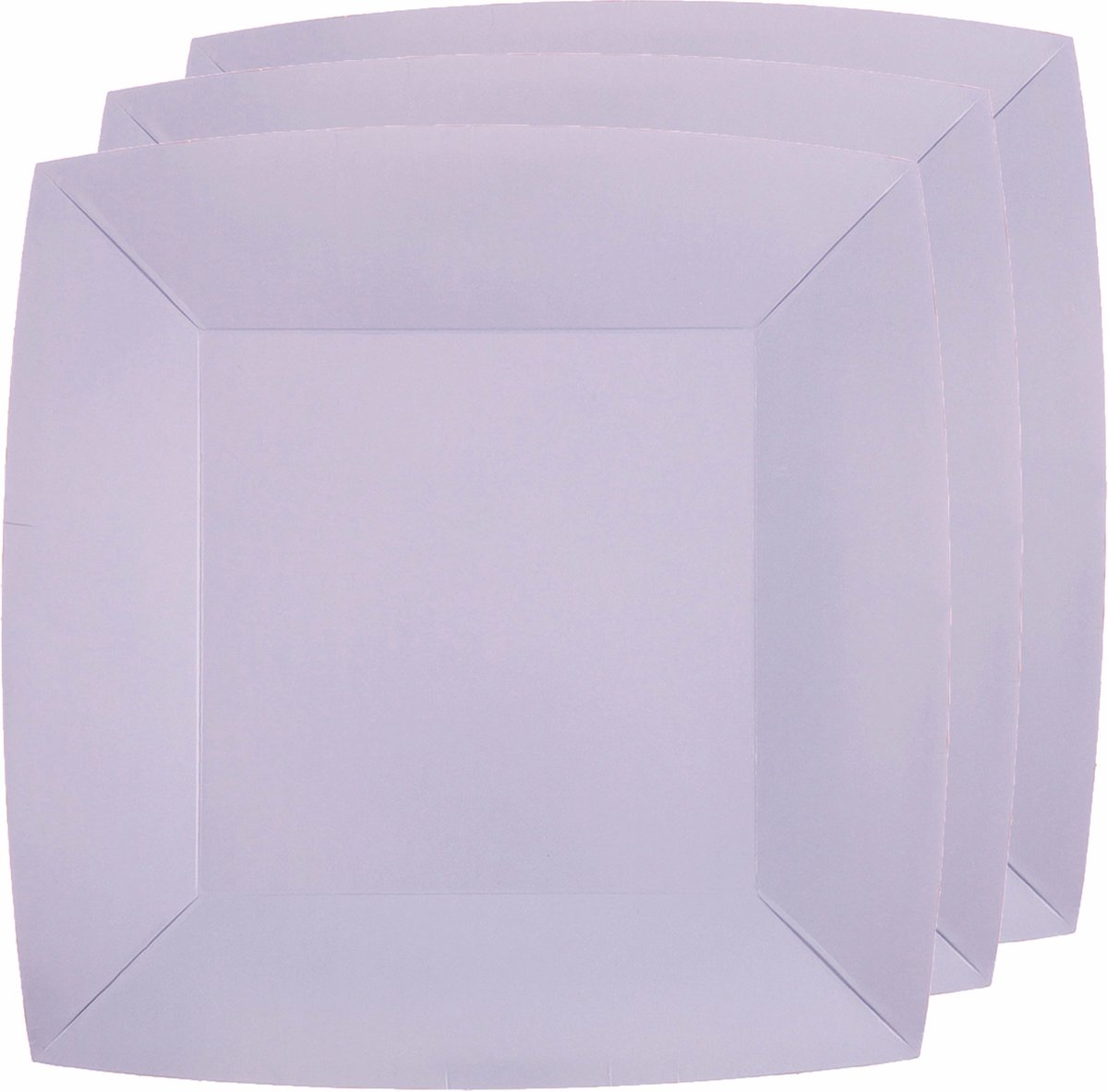 Santex Feest gebaksbordjes - lila paars - 10x - karton - 18 cm - vierkant - kartonnen feestbordjes