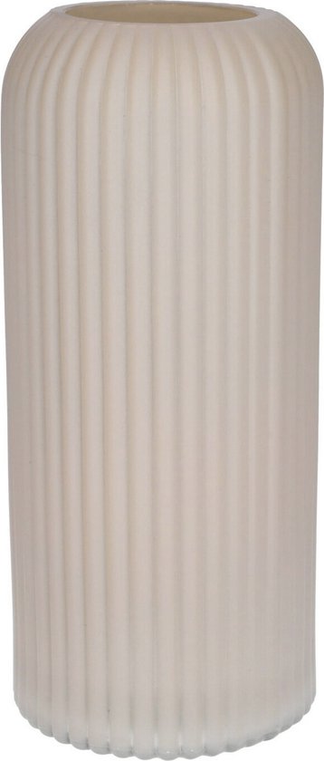 Bellatio Design Flower vase - crème - verre dépoli - D10 x H25 cm - vase