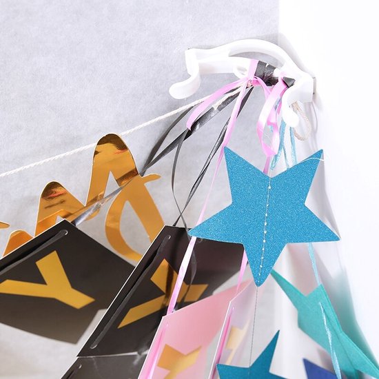 Clips de guirlande pour Guirlandes et drapeaux suspendues - Décoration d'anniversaire - Clips d'angle - Paquet de 8