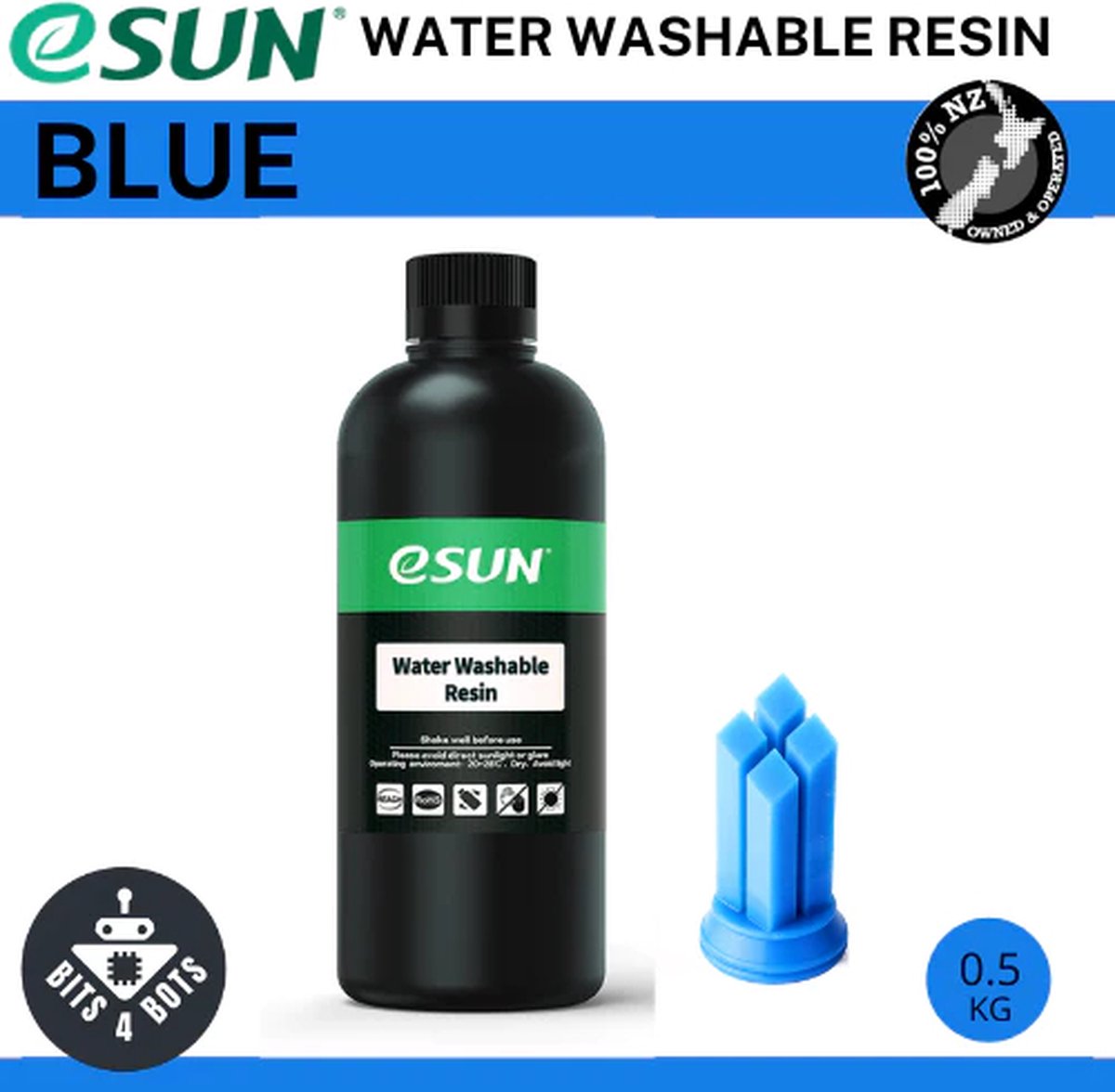 eSun - Water Washable Resin, Blue - 0.5kg