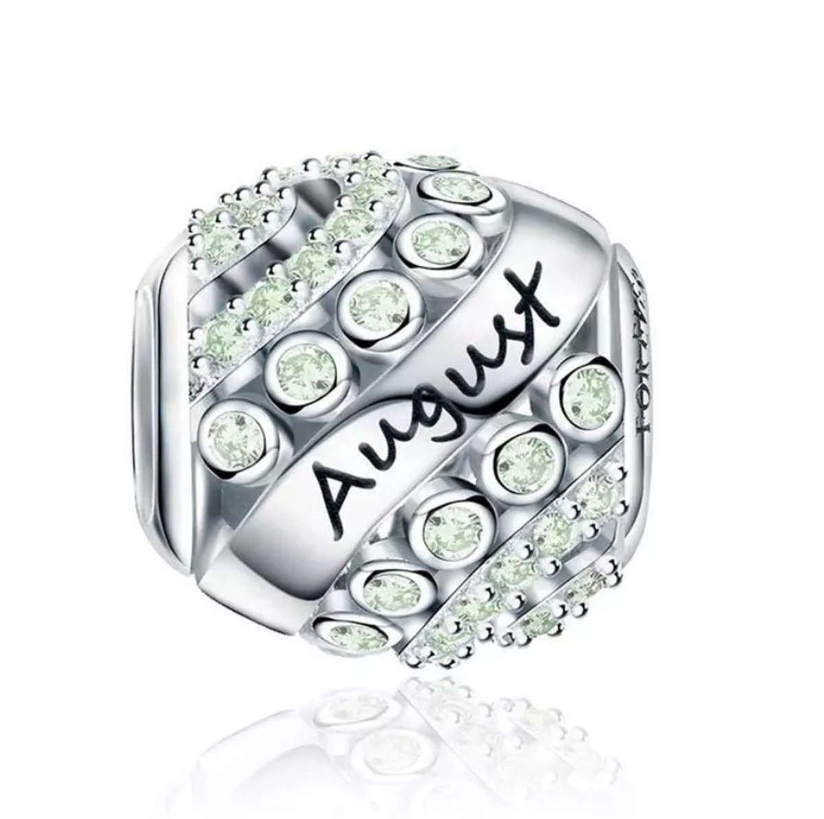 Augustus Maand Bedel - RomyStones - Sterling Zilver & Groene Zirkonia