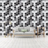 Fotobehang - Vlies Behang - Mozaiek van Hexagon Tegels - 208 x 146 cm