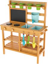Playtive Speelgoed buitenkeuken Afmetingen: 77 x 32 x 95 cm Aanbevolen leeftijd: vanaf 3 jaar - Veel plezier voor kleine koks en tuinmannen ✓ Ideaal voor tuin, balkon en terras
