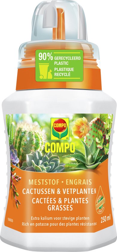 COMPO Vloeibare Meststof Cactus & Vetplanten - voor gezonde en stevige planten - fles 250 ml