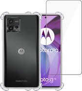 Hoesje geschikt voor Motorola Moto G72 + Screenprotector – Tempered Glass - Extreme Shock Case Transparant