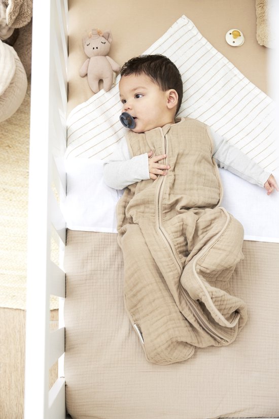 Meyco Baby Uni baby zomerslaapzak - pre-washed hydrofiel - sand - 60cm - 0.5 TOG van Merkloos — afbeelding 3
