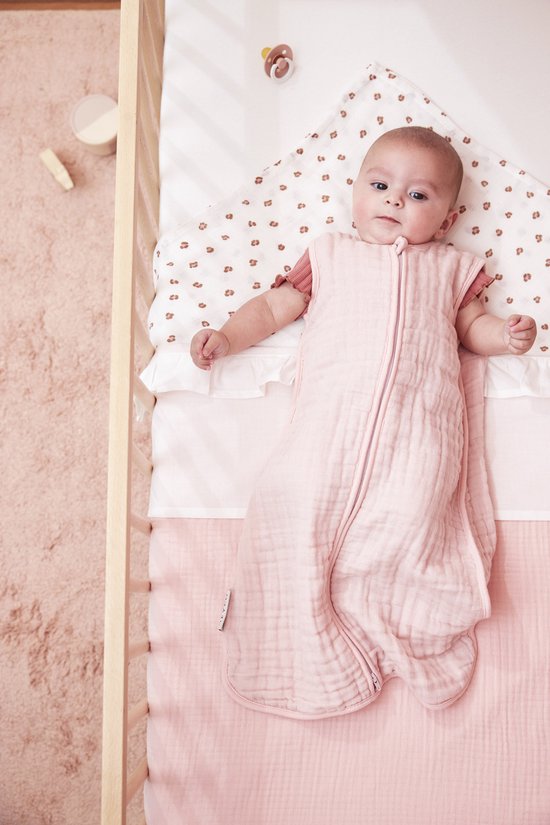 Meyco Baby Uni baby zomerslaapzak - pre-washed hydrofiel - soft pink - 60cm - 0.5 TOG van Merkloos — afbeelding 4