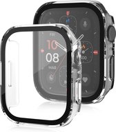 By Qubix Hard case 45mm - Transparant - Geschikt voor Apple Watch 45mm hoesje - screenprotector - Bescherming iWatch - Bescherm hoesje