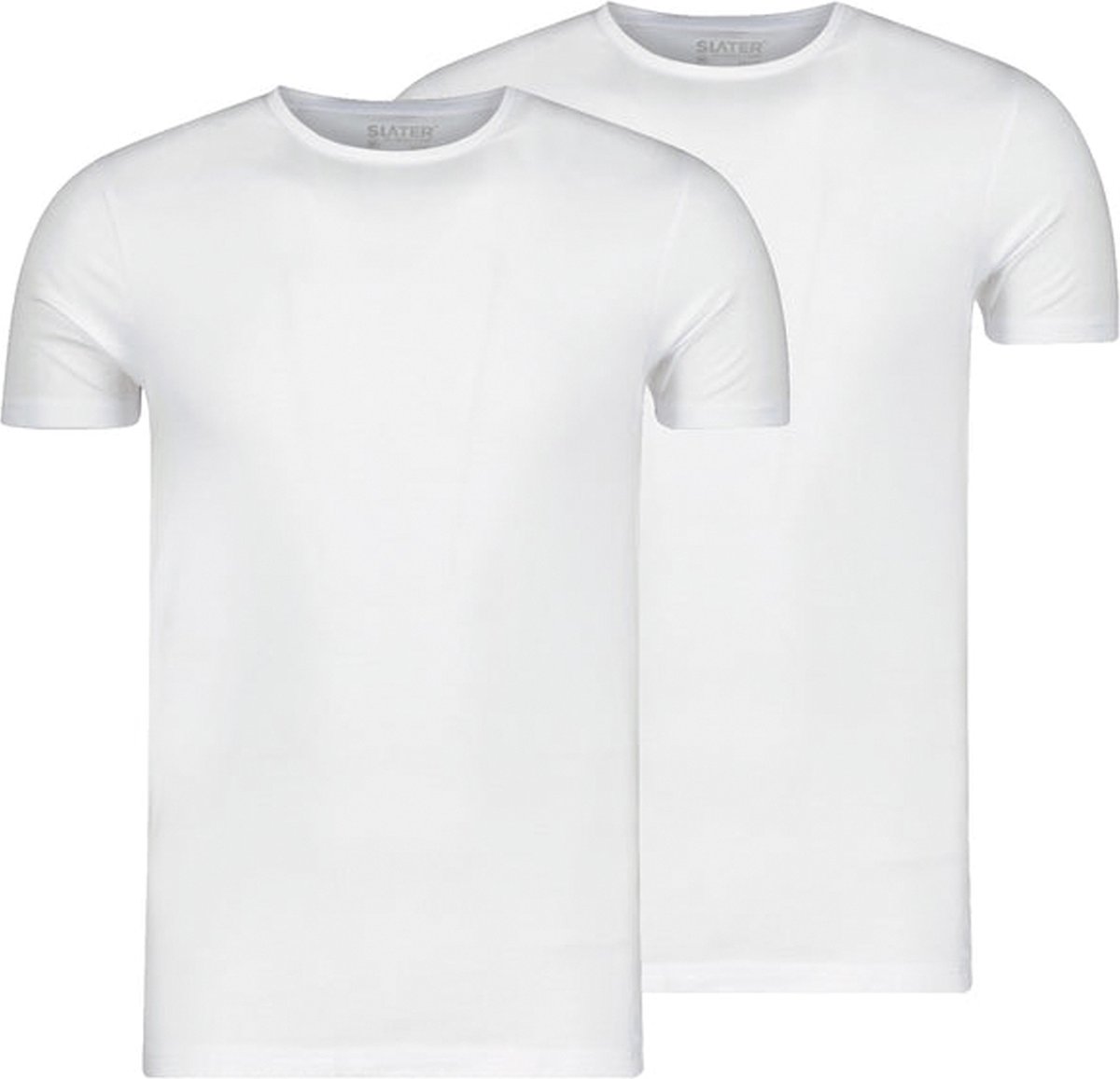Slater 8100 - Tencel 2-pack T-shirt ronde hals korte mouw wit S