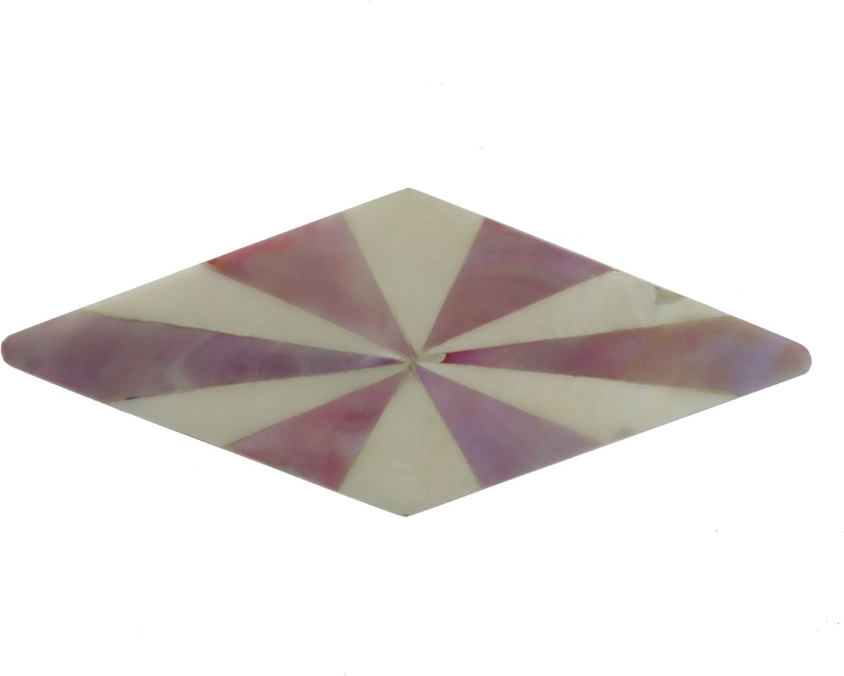 Behave - Haarspeld - Ruitvorm retro stijl - Roze - Wit - 10,5 cm