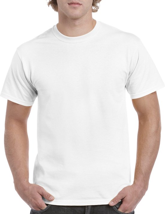 T-shirt met ronde hals 'Heavy Cotton' merk Gildan Wit - 3XL
