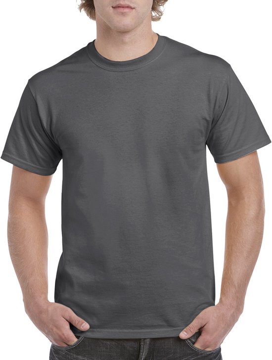 T-shirt met ronde hals 'Heavy Cotton' merk Gildan Dark Heather - 3XL