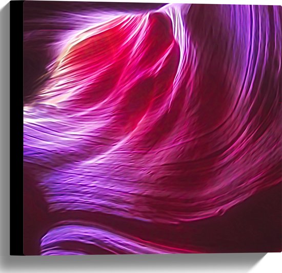 Canvas - Rood en Roze Neon Kleuren - 40x40 cm Foto op Canvas Schilderij (Wanddecoratie op Canvas)