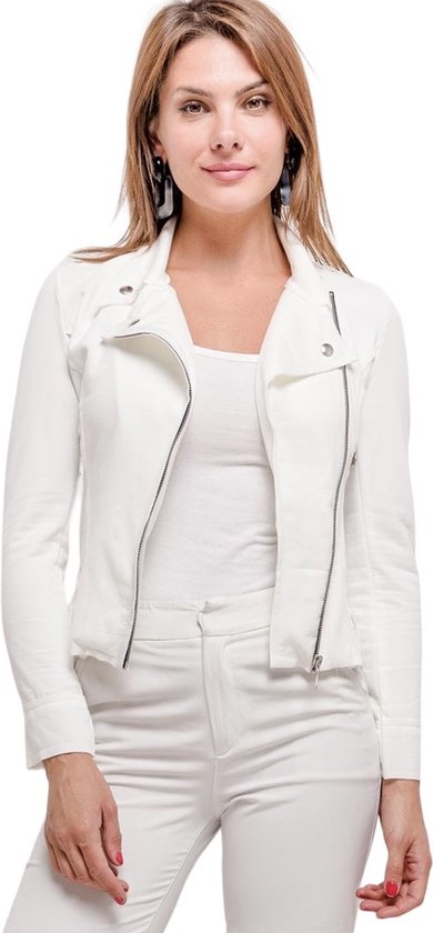 Dames jas, bickerjacket wit, maat XL