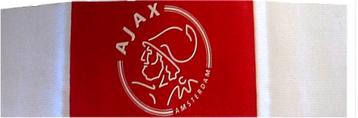 AJAX AANVOERDERSBAND SENIOR ROOD/WIT LOGO