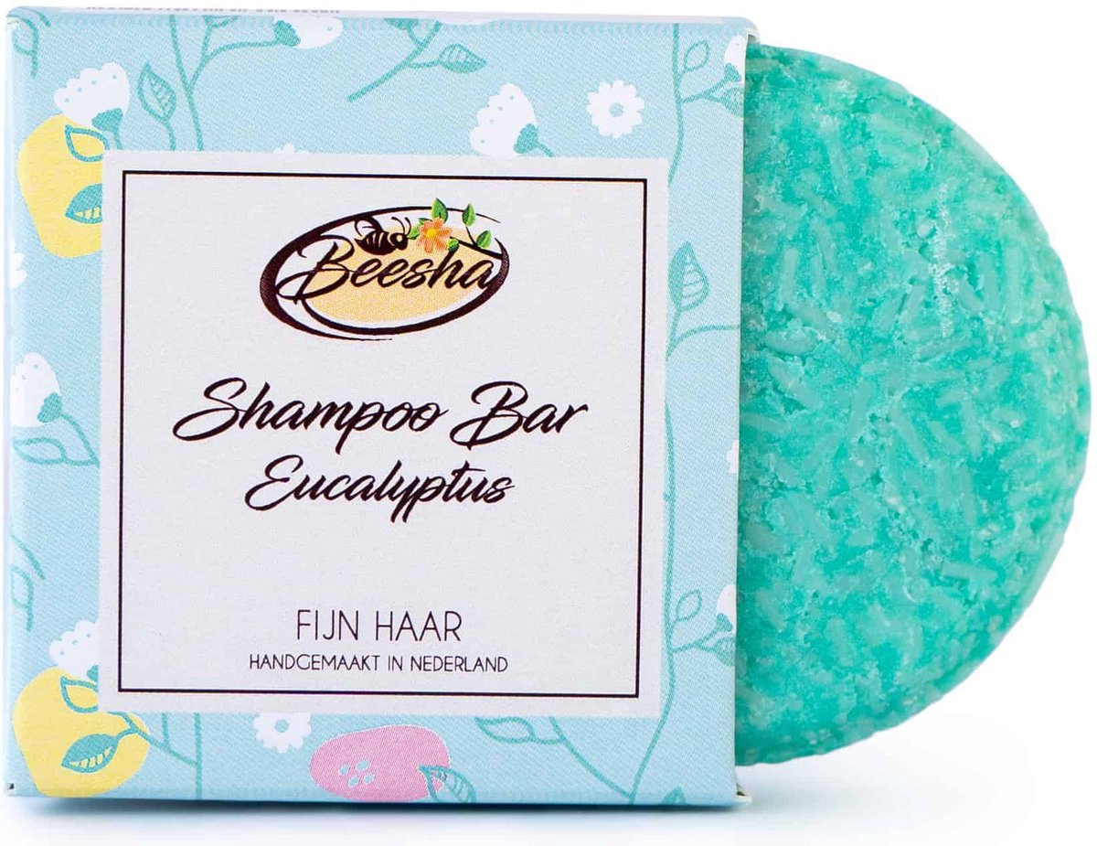 Beesha Shampoo Bar Eucalyptus | 100% Plasticvrije en Natuurlijke Verzorging | Vegan, Sulfaatvrij en Parabeenvrij | CG Proof