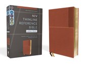NIV, Thinline Reference Bible (Deep Study at a Portable Size), Large Print, Leathersoft, Brown, Red Letter, Comfort Print