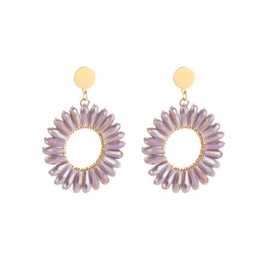 Bijoutheek Clous d'Oreilles Perles Soleil Rose