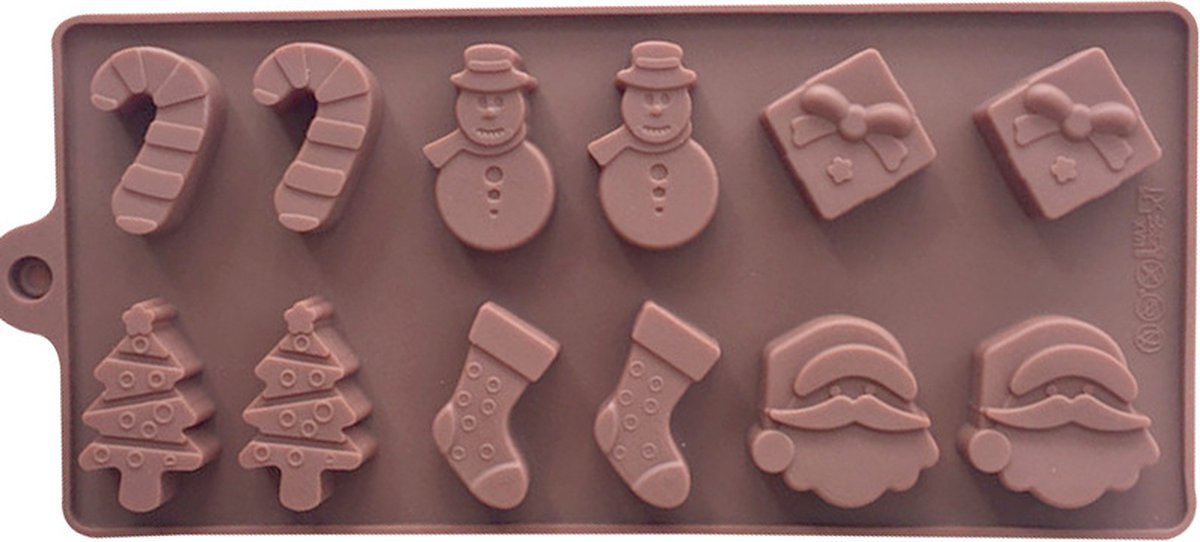 Eizook Kerst Siliconen vorm Kerstmis - Fondantvorm - Chocoladevorm Kerst - IJsvorm