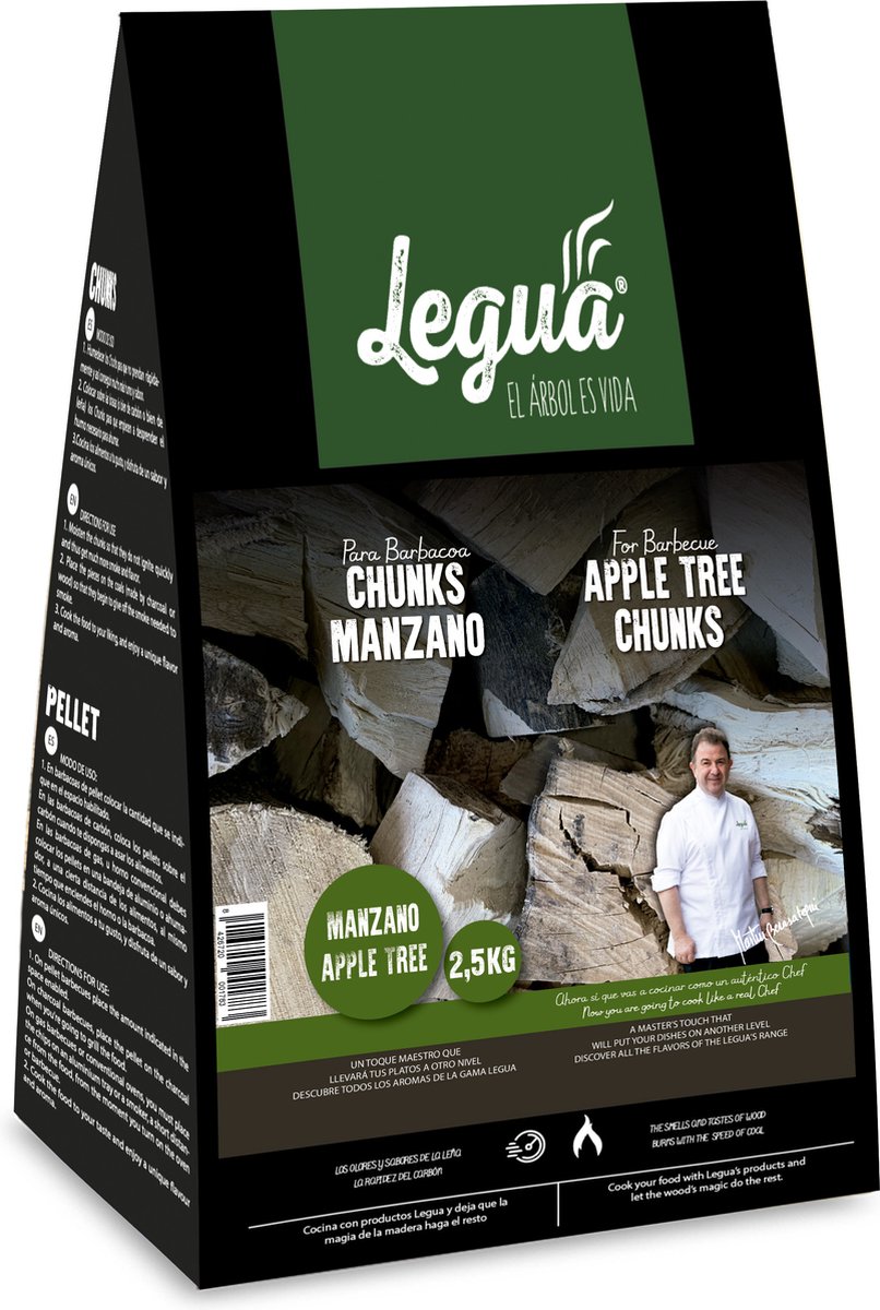 Rookchunks Appel zak 2,5kg - Europees en duurzaam geproduceerd - Legua - Europees rookhout