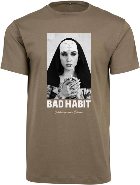 Mister Tee - Bad Habit Heren T-shirt - M - Olijfgroen