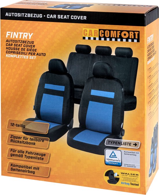 Lederen autostoelhoezen volledige set voor VW Tiguan 2nd Gen/Tiguan Allspace 2016-2023,antislip waterdichte ademende zitkussenbeschermer accessoires,B-Blue