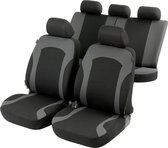Auto stoelbeschermer Inde met Zipper ZIPP-IT Premium Autostoelhoes, set, 2 stoelbeschermer voor voorstoel, 1 stoelbeschermer voor achterbank zwart/grijs