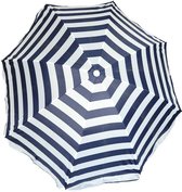 Parasol - bleu/blanc - rayé - D140 cm - protection UV - sac de transport inclus